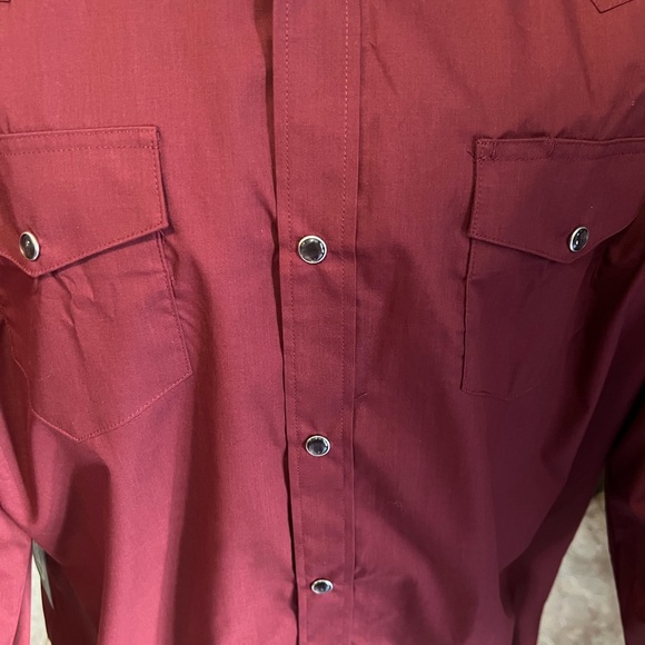 Gibson Men's Maroon Western Snap Shirt - Picture 4 of 5